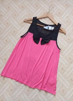 Яскрава майка ошатна, топ, блуза з бантом на грудях, віскоза, розмір l, від jbc