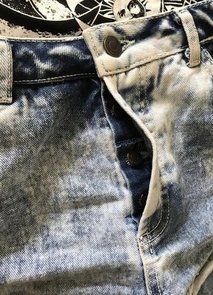 Джинсовые трендовые хлопковые шорты на высокой посадке джинсові шорти на високій посадці topshop s/m7 фото