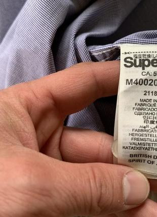 Чоловіча класична бавовняна сорочка з довгими рукавами superdry8 фото