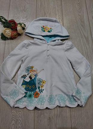 Біла кофта, світшот на байку з мереживом disney холодне серце 5-6років