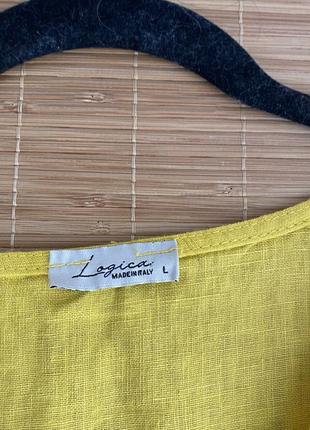 Продам новое итальянское платье  logica 100% лён  жёлтое цвет богатства5 фото