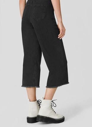 Жіночі щільні джинсові кюлоти c&a, розмір m, чорний, 100% хлопок2 фото