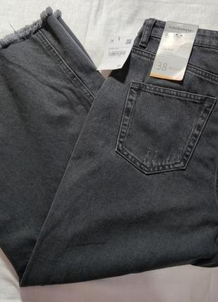Жіночі щільні джинсові кюлоти c&a, розмір m, чорний, 100% хлопок9 фото