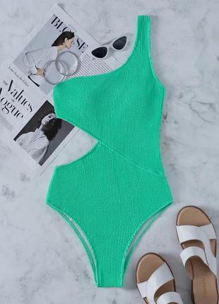 Слитный купальник мята из жатки