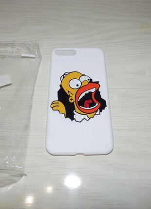 Чехол для iphone 7 plus / 8 plus print homer simpson вылазит из чехла2 фото