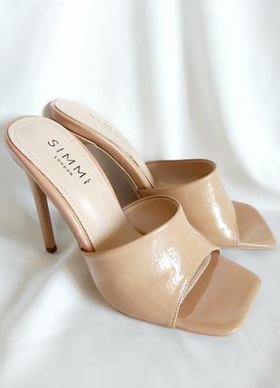 Босоножки simmi шлепанцы лаковые