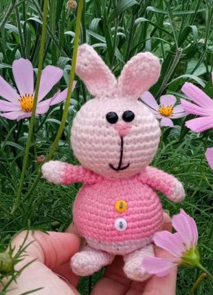 Зайка /ручная работа/цветы/игрушки /васильки/космея/лето