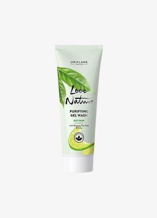 Очищувальний гель для вмивання з органічним чайним
 деревом і лаймом love nature