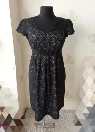 Стройнящее легке голе плаття, під груди, мереживо, бавовна, marks and spencer, нюд