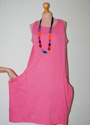 Батал трикотажний сарафан плаття вільний натуральне спортивне плаття спортивний