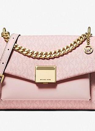 Топ сумка michael kors lita medium two-tone logo crossbody bag