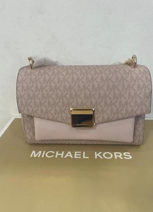 Топ сумка michael kors lita medium two-tone logo crossbody bag4 фото