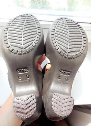 Босоножки crocs heel espresso кроксы сабо w8 38- 25 см.оригинал4 фото