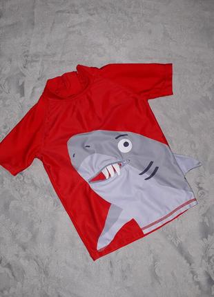 Купальная пляжная футболка с акулой