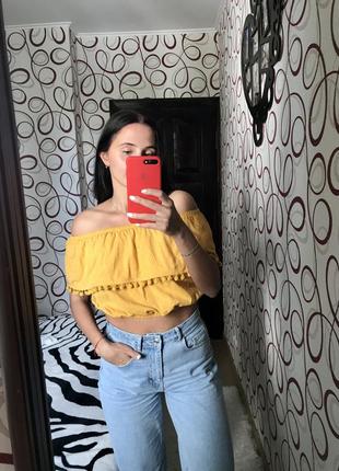 Актуальная блуза блузка топ топик майка натуральная ткань хлопок красивого цвета тренд