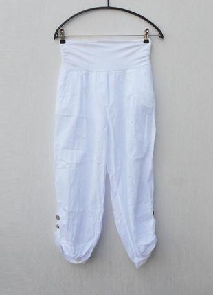 Легкие хлопковые высокие  брюки  длина 7/8