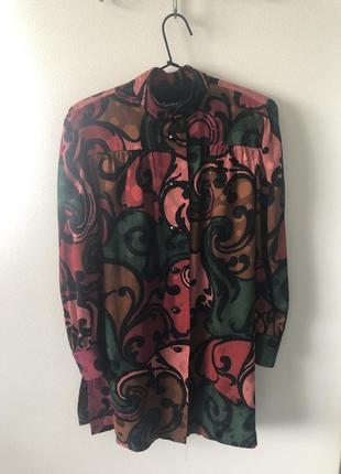 Шёлк 100% винтажная блуза -туника