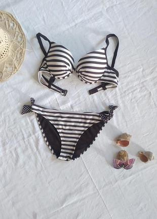 Раздельный купальник принт полоска брннда ocean club uk 12-14 eur 40-42