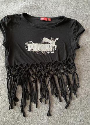 Puma//майка топ с бахромой//майка домашняя или на пляж