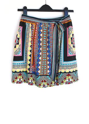 Легкая чудесная юбка из натуральной ткани с этно-принтом