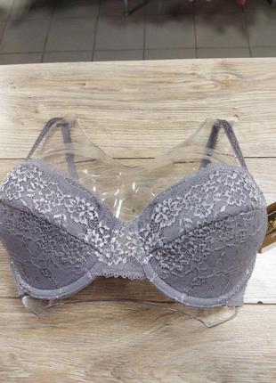 Бюстгальтер бюстик бюст лифчик ліфчик на поролоне на косточках серый