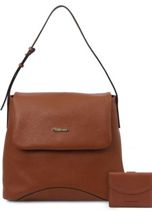 Женский набор capri - мягкая женская сумка и кошелек tuscany leather tl142150