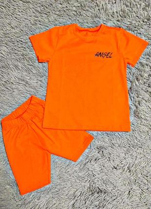 Костюм на дівчинку футболка+велосипедки р-р 36 на ріст 134-140 см