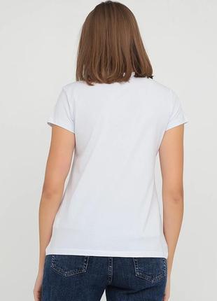 Жіноча футболка з яскравим принтом і декором monte cervino. італія. біла. розмір 46-483 фото