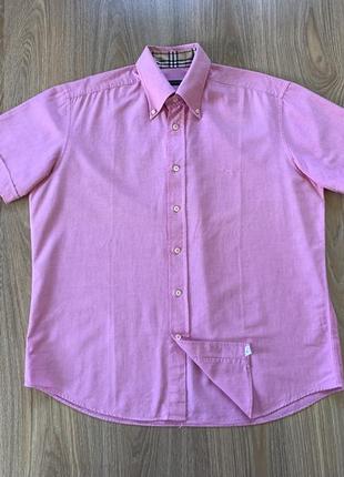 Мужская классическая хлопковая премиум рубашка с коротким рукавом2 фото