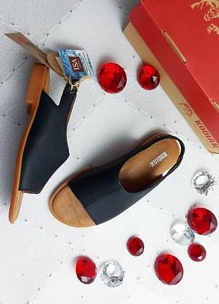 Kodiak оригинал черные кожаные сандалии