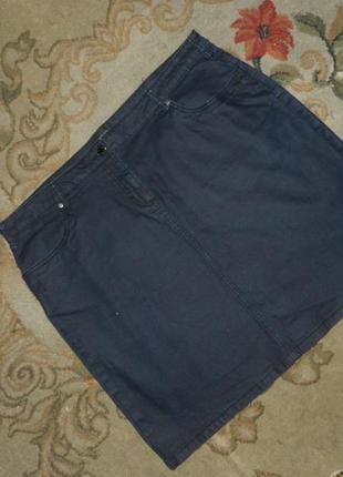Джинсовая,стрейч,темно-синяя юбка с карманами, большого размера,tcm tchibo5 фото