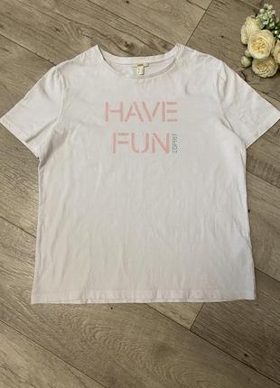 Белая футболка esprit "have fun", р.s-m1 фото