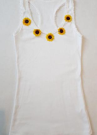 Стильная белая майка-топ, итальялия