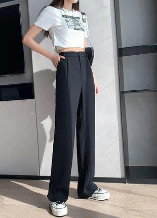 Стильні гарні зручні модні жіночі брюки штани стильные красивые удобные женские штаны брюки чёрные