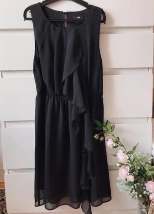 Чорне шифонове плаття h&m літнє шифонове плаття