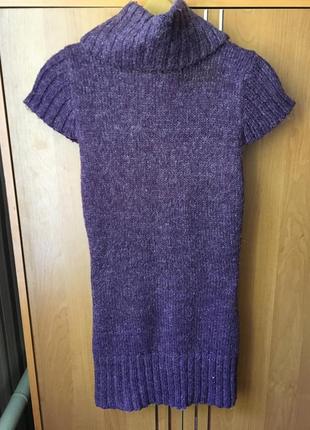 Фиолетовая жилетка с люрексом,короткое платье мохер5 фото