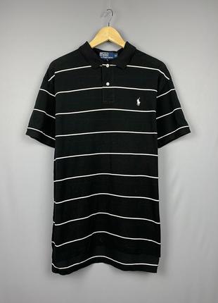 Polo ralph lauren xl футболка поло мужская в полоску черная