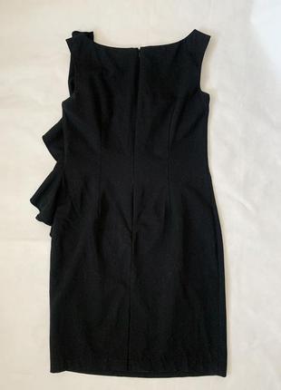 Идеальное чёрное платье coast шерстяное на подкладке с воланом3 фото