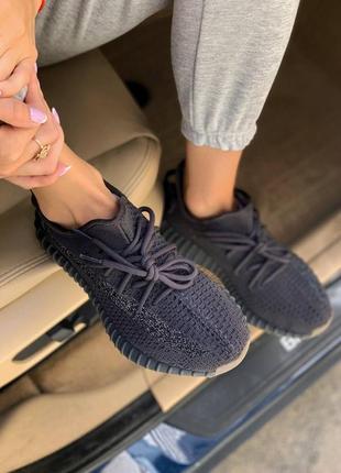Adidas yeezy 350 cinder кроссовки текстильные черные
