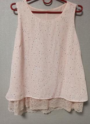 Невесомая шифоновая блуза с кружевом