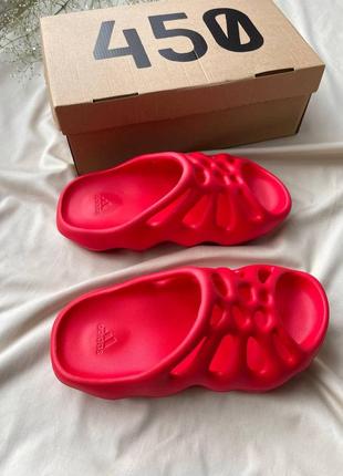 Тапки тапочки yeezy 450 slide ‘red’ шлепки9 фото