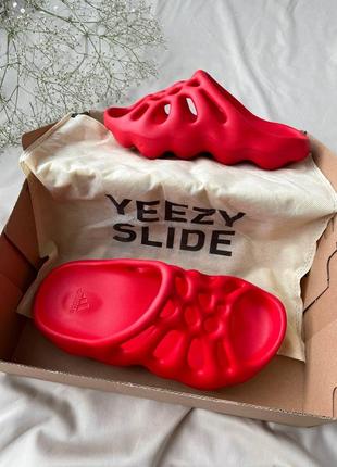 Тапки тапочки yeezy 450 slide ‘red’ шлепки8 фото