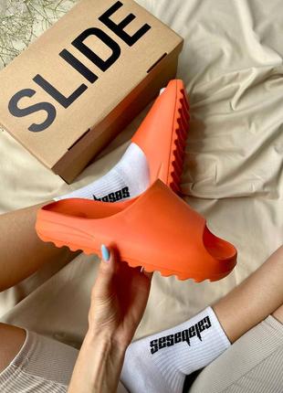 Тапки тапочки yeezy slide ‘orange’ шлепки3 фото