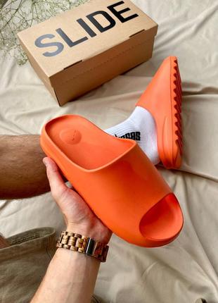 Тапки тапочки yeezy slide 'orange' шльопанці