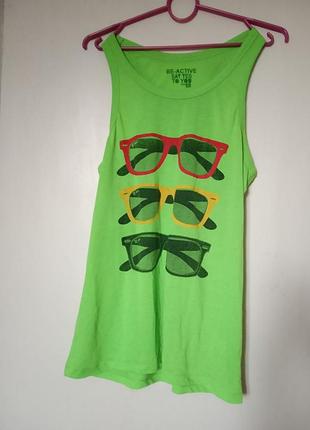 Майка топік зелена жіноча з принтом