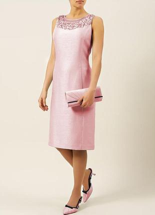 Нежно-розовое платье с цветочной отделкой для особого случая р.20