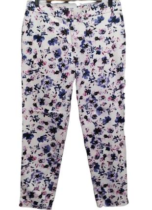 Яркие летние брюки в цветочный принт пот 41 см1 фото