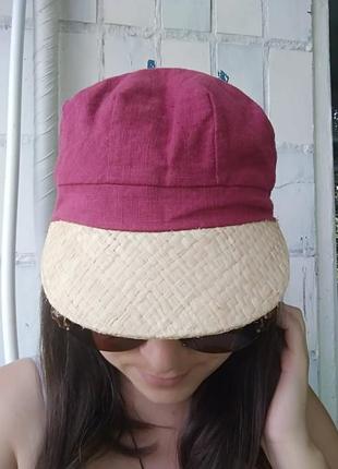Знижка! натуральна літня кашкет з солом'яним дашком