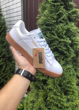 Чоловічі білі шкіряні кросівки puma suede classic🆕кроссовки пума3 фото