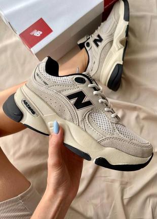 Жіночі стильні бежеві шкіряні кросівки new balance 990🆕кроссовки нью баланс